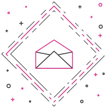 Satır Zarfı simgesi beyaz arkaplanda izole edildi. E- posta mektup sembolü. Renkli taslak konsepti. Vektör İllüstrasyonu.