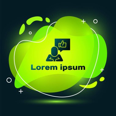 Siyah arka planda izole edilmiş bir simge gibi. Sıvı şekilli soyut pankart. Vektör.