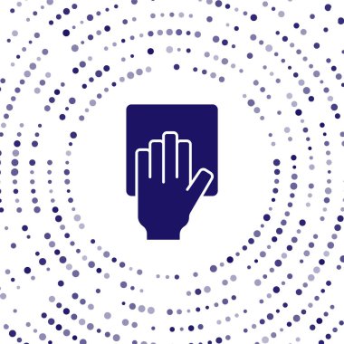 Mavi Temizlik servisi simgesi beyaz arkaplanda izole edildi. Soyut çember rastgele noktalar. Vektör.