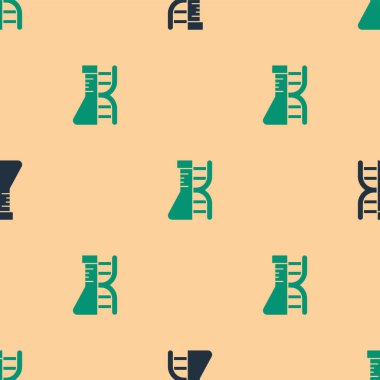 Yeşil ve siyah DNA araştırması, bej arka planda izole edilmiş ikon taraması. Genetik mühendisliği, genetik testler, klonlama, babalık testleri. Vektör.