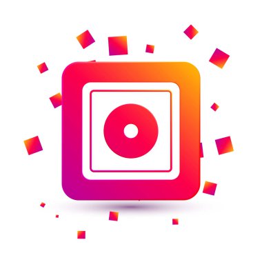 Beyaz arka planda beyaz bilardo ikonu izole edildi. Bilardo ıstakası için tebeşir bloğu. Kare renk düğmesi. Vektör.