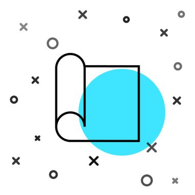 Mühendislik simgesi için siyah çizgi grafik kağıdı beyaz arkaplanda izole edildi. Rastgele dinamik şekiller. Vektör İllüstrasyonu.