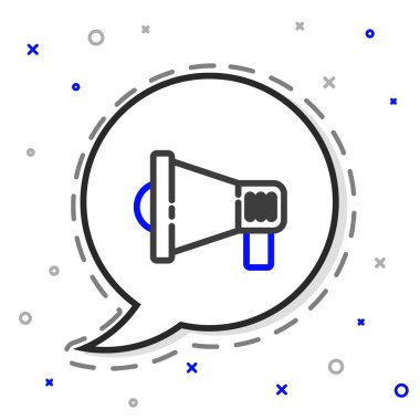 Beyaz arkaplanda Hat Megafonu simgesi izole edildi. Sözcü işareti. Renkli taslak konsepti. Vektör İllüstrasyonu.