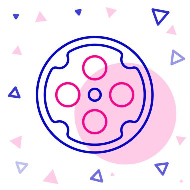 Çizgi Revolver silindir simgesi beyaz arkaplanda izole edildi. Renkli taslak konsepti. Vektör.