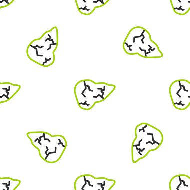 İnsan karaciğer ikonundaki Hepatit virüsü beyaz arka planda izole edilmiş. Dünya Hepatit Günü. Vektör.