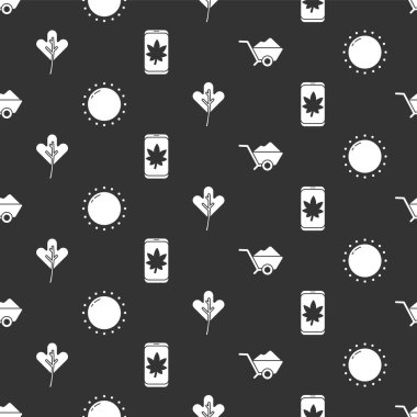 El arabasını kir, güneş, yaprak ya da yaprakla cep telefonunda iz bırakmadan ayarla. Vektör.