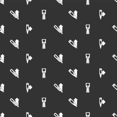 Dijital termometreyi, tıbbi termometreyi ve kusursuz şablonu ayarla. Vektör.