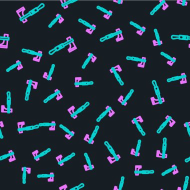 Çizgi Amerikan Tomahawk balta ikonu siyah arka planda kusursuz desen izole etti. Vektör İllüstrasyonu.