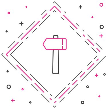 Çizgi Çekici simgesi beyaz arkaplanda izole edildi. Tamir için bir araç. Renkli taslak konsepti. Vektör İllüstrasyonu.