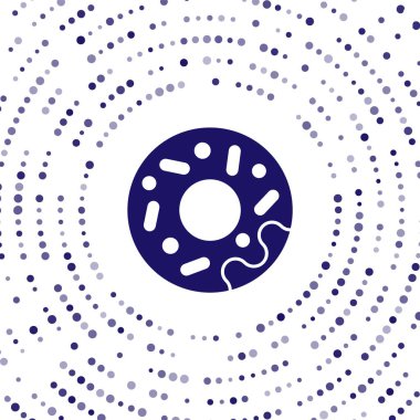 Beyaz arka planda izole edilmiş tatlı jöleli donut. Soyut çember rastgele noktalar. Vektör.