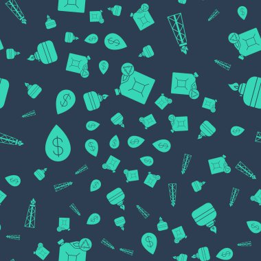 Eko yakıt bidonunu, petrol kulesini ateşle, yağ damlasını dolarla ve alkolle ya da ruhsal yakıcıyı pürüzsüz bir şablona ayarla. Vektör.