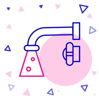 Line Water musluk simgesi beyaz arkaplanda izole edildi. Renkli taslak konsepti. Vektör İllüstrasyonu.