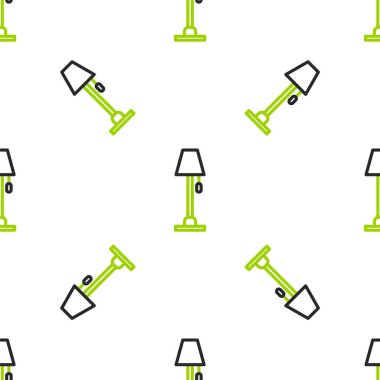 Satır lambası simgesi beyaz arkaplanda izole edilmiş pürüzsüz desen. Vektör İllüstrasyonu.