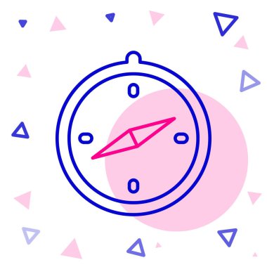 Pusula simgesi beyaz arkaplanda izole edildi. Rüzgâr yön bulma sembolü. Rüzgar gül işareti. Renkli taslak konsepti. Vektör İllüstrasyonu.