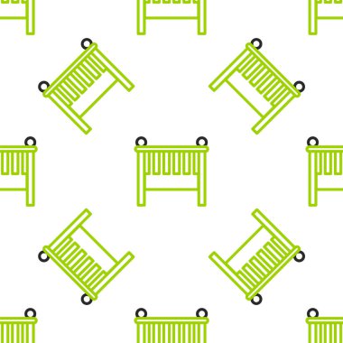 Line Baby beşik yatak ikonu beyaz arka planda izole edilmiş pürüzsüz desen. Vektör İllüstrasyonu.