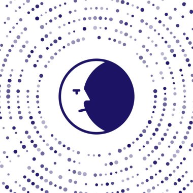 Mavi Ay simgesi beyaz arkaplanda izole edildi. Soyut çember rastgele noktalar. Vektör.