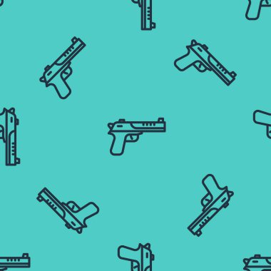 Siyah çizgili Çöl Kartalı silah ikonu yeşil arka planda iz bırakmış. Vektör.