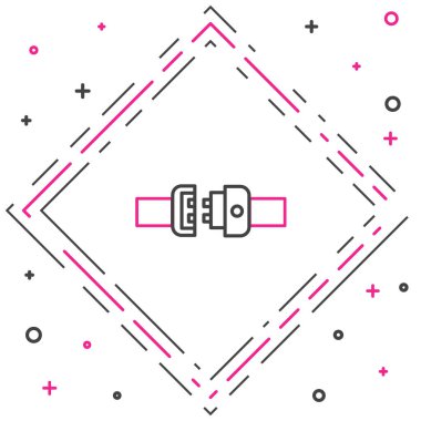 Hat Güvenlik kemeri simgesi beyaz arkaplanda izole edildi. Emniyet kemeri. Renkli taslak konsepti. Vektör İllüstrasyonu.