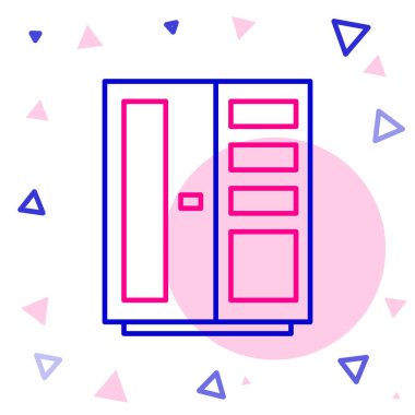 Çizgi Gardırobu simgesi beyaz arkaplanda izole edildi. Renkli taslak konsepti. Vektör İllüstrasyonu.