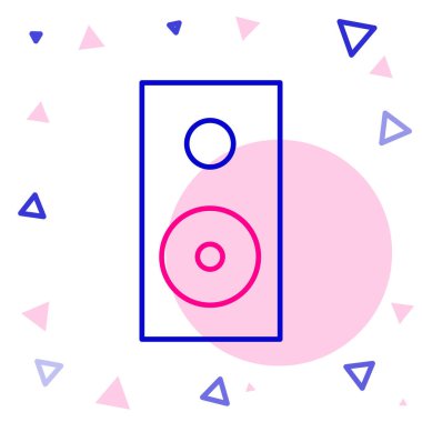 Hat Stereo hoparlörü simgesi beyaz arkaplanda izole edildi. Ses sistemi hoparlörleri. Müzik ikonu. Müzikal sütun hoparlörü. Renkli taslak konsepti. Vektör İllüstrasyonu.