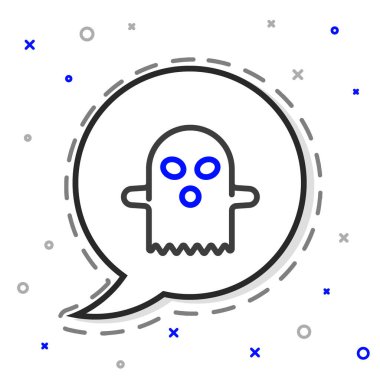 Hat Hayalet simgesi beyaz arkaplanda izole edildi. Mutlu Cadılar Bayramı Partisi. Renkli taslak konsepti. Vektör.