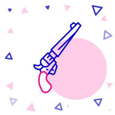 Çizgi Tabancası simgesi beyaz arkaplanda izole edildi. Renkli taslak konsepti. Vektör.