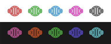 Barbekü ızgara simgesini siyah beyaz arkaplanda izole et. Barbekü ızgara partisi. Vektör.