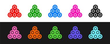 Siyah ve beyaz arkaplanda izole edilmiş çizgi boyası sprey ikonu. Vektör.