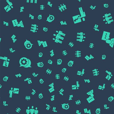 Kullanıcı grubunu, takım liderini, konuşma baloncuğu sohbetini ve kusursuz şablonu ayarla. Vektör.