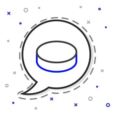 Hat hokeyi diski simgesi beyaz arkaplanda izole edildi. Renkli taslak konsepti. Vektör İllüstrasyonu.