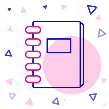 Satır Defteri simgesi beyaz arkaplanda izole edildi. Spiral not defteri simgesi. Okul defteri. Yazı tahtası. Okul günlüğü. Renkli taslak konsepti. Vektör İllüstrasyonu.