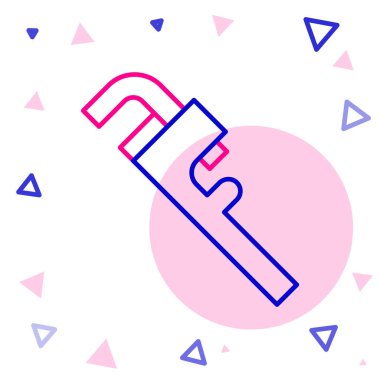 Satır Borusu ayarlanabilir anahtar simgesi beyaz arkaplanda izole edildi. Renkli taslak konsepti. Vektör İllüstrasyonu.