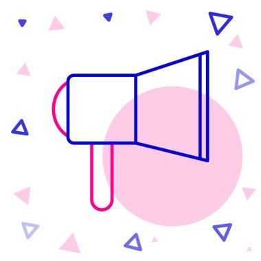 Beyaz arkaplanda Hat Megafonu simgesi izole edildi. Sözcü işareti. Renkli taslak konsepti. Vektör İllüstrasyonu.