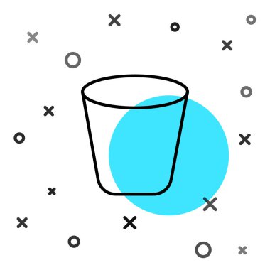 Siyah çizgi Çöp kutusu simgesi beyaz arkaplanda izole edildi. Çöp kutusu tabelası. Sepet simgesini geri dönüştür. Ofis çöpü ikonu. Rastgele dinamik şekiller. Vektör İllüstrasyonu.