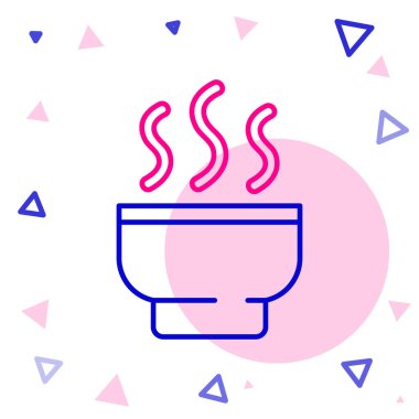 Geleneksel Çin çay seremonisi ikonu beyaz arka planda izole edildi. Fincanlı çaydanlık. Renkli taslak konsepti. Vektör İllüstrasyonu.