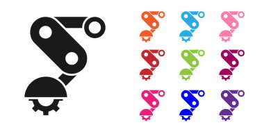 Siyah Derailleur bisiklet arka hız katlama simgesi beyaz arkaplanda izole edildi. Simgeleri renklendirin. Vektör.