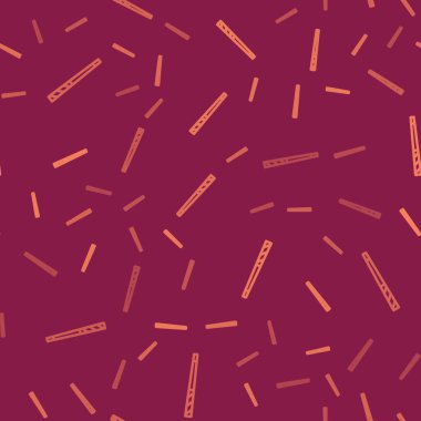 Kahverengi çizgi bilardo ıstakası simgesi kırmızı arkaplanda izole edilmiş. Vektör.