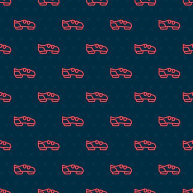 Kırmızı çizgili triatlon bisiklet ayakkabı ikonu siyah arkaplanda izole edilmiş pürüzsüz desen. Spor ayakkabılar, bisiklet ayakkabıları. Vektör.