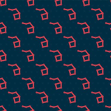 Kırmızı çizgi Büyük Ayı takımyıldızı ikonu siyah arkaplanda izole edilmiş pürüzsüz desen. Vektör.