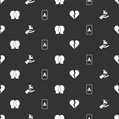 Kırık kalp ya da boşanma, sorunun çözümü, bipolar bozukluk ve psikolog çevrimiçi olarak kusursuz bir düzen. Vektör.