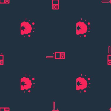 Bomba patlamasını ve telsizi sorunsuz bir şekilde ayarla. Vektör.