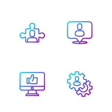 Çizgi başı avcılığı, El gibi, Proje ekibi üssü ve... Renk simgeleri. Vektör.