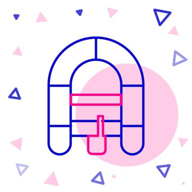 Rafting tekne simgesi beyaz arkaplanda izole edildi. Şişme bot. Su sporları, ekstrem sporlar, tatil, tatil. Renkli taslak konsepti. Vektör İllüstrasyonu.