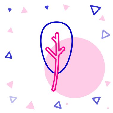 Çizgi Yaprak simgesi beyaz arkaplanda izole edildi. İşaret bırakıyor. Taze doğal ürün sembolü. Renkli taslak konsepti. Vektör İllüstrasyonu.