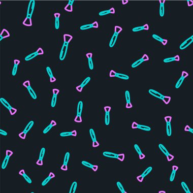 Çizgi fırçası simgesi siyah arkaplanda izole edilmiş kusursuz desen. Vektör İllüstrasyonu.