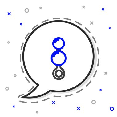 Beyaz arkaplanda çizgi anal boncuk simgesi izole edildi. Anal taşak işareti. Fetiş aksesuarı. Erkekler ve kadınlar için seks oyuncağı. Renkli taslak konsepti. Vektör İllüstrasyonu.