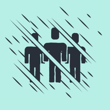 Siyah Kullanıcılar grubu simgesi yeşil arkaplanda izole edildi. Bir grup insan ikonu. İş simgesi - kullanıcı profili simgesi. Arıza tarzı. Vektör.