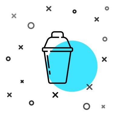 Siyah çizgi Kokteyl Karıştırıcı simgesi beyaz arkaplanda izole edildi. Rastgele dinamik şekiller. Vektör.