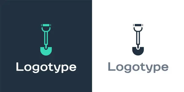 Logotype Sapper Lapát Katonák Ikon Elszigetelt Fehér Háttér Logó Tervezési — Stock Vector