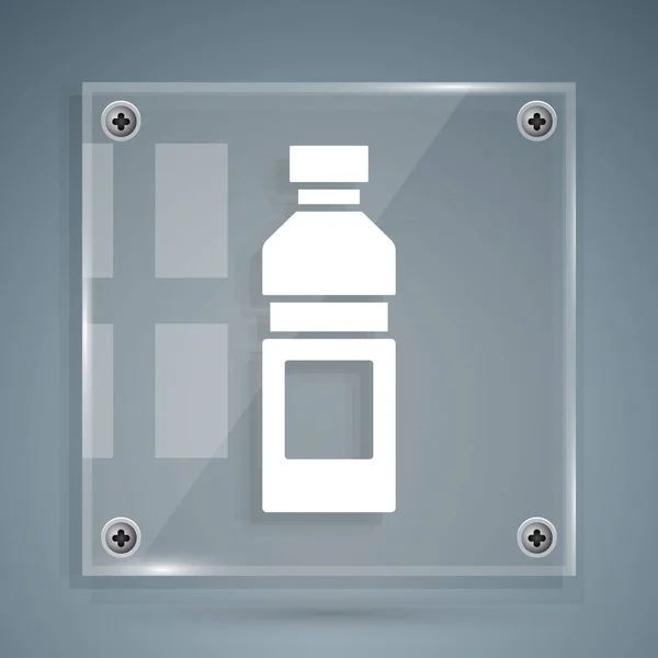 Botella Blanca Icono Agua Aislada Sobre Fondo Gris Signo Bebida — Archivo Imágenes Vectoriales